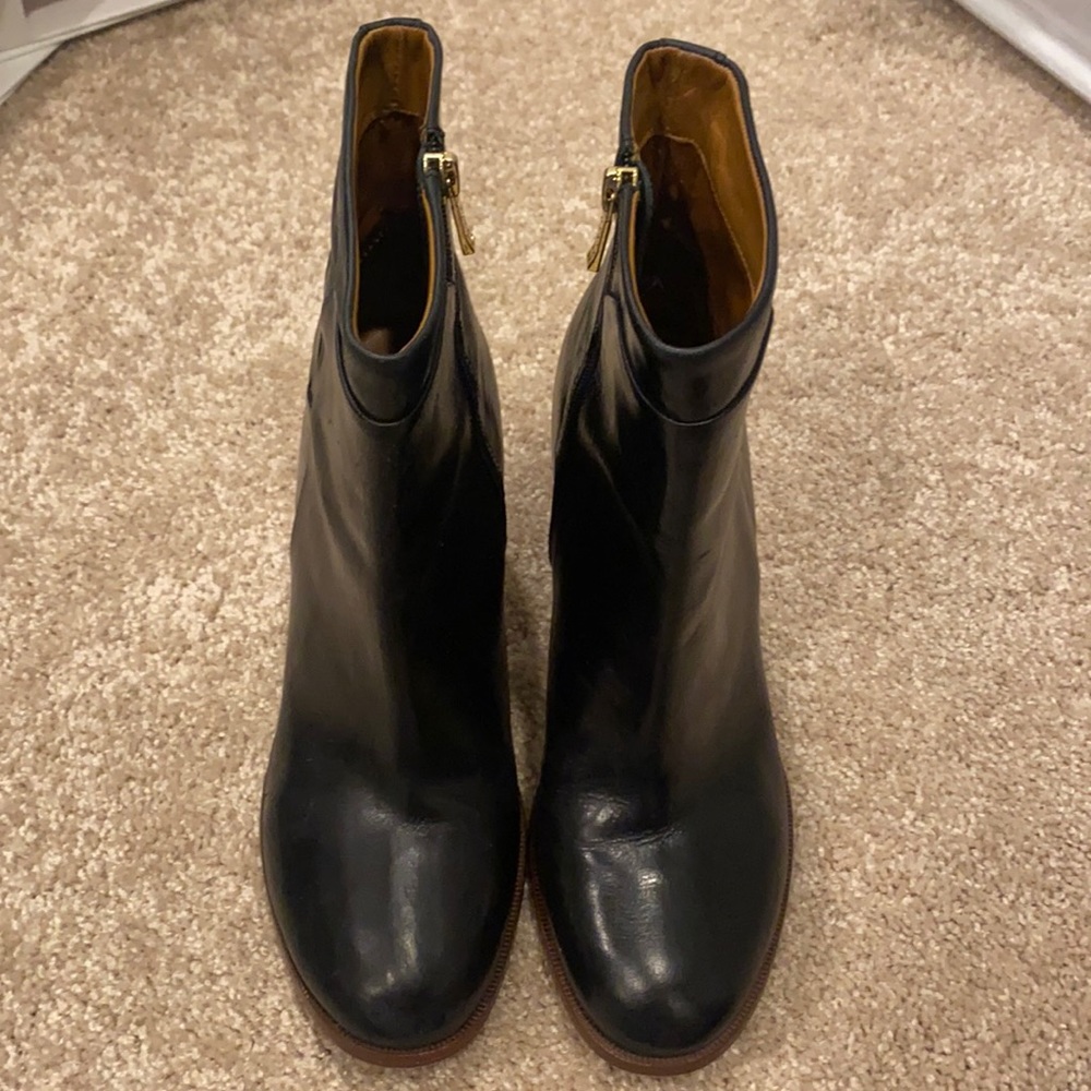 Ivanka Trump Leather Ankle Booties with Heel